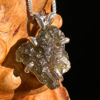 Raw Moldavite Pendant Sterling Silver #8463-Moldavite Life