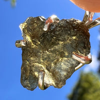 Raw Moldavite Pendant Sterling Silver #8463-Moldavite Life