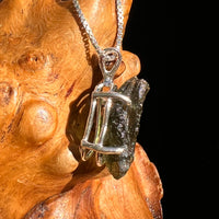 Raw Moldavite Pendant Sterling Silver #8464-Moldavite Life
