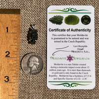 Raw Moldavite Pendant Sterling Silver #8464-Moldavite Life