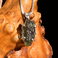 Raw Moldavite Pendant Sterling Silver #8464-Moldavite Life