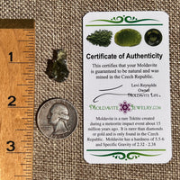 Raw Moldavite Pendant Sterling Silver #8465-Moldavite Life