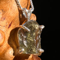 Raw Moldavite Pendant Sterling Silver #8466-Moldavite Life