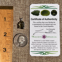 Raw Moldavite Pendant Sterling Silver #8466-Moldavite Life