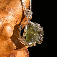 Raw Moldavite Pendant Sterling Silver #8467-Moldavite Life