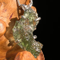 Raw Moldavite Pendant Sterling Silver #8468-Moldavite Life