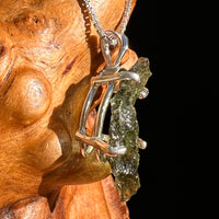 Raw Moldavite Pendant Sterling Silver #8468-Moldavite Life