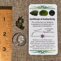 Raw Moldavite Pendant Sterling Silver #8468-Moldavite Life