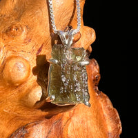 Raw Moldavite Pendant Sterling Silver #8469-Moldavite Life