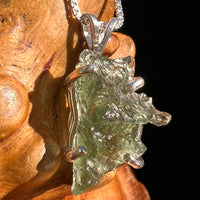 Raw Moldavite Pendant Sterling Silver #8470-Moldavite Life