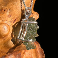 Raw Moldavite Pendant Sterling Silver #8470-Moldavite Life