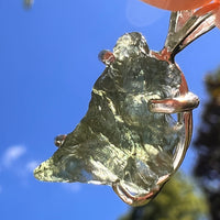 Raw Moldavite Pendant Sterling Silver #8470-Moldavite Life