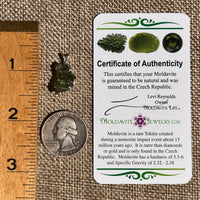 Raw Moldavite Pendant Sterling Silver #8470-Moldavite Life