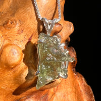 Raw Moldavite Pendant Sterling Silver #8470-Moldavite Life