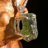 Raw Moldavite Pendant Sterling Silver #8471-Moldavite Life