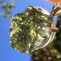 Raw Moldavite Pendant Sterling Silver #8471-Moldavite Life