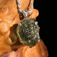 Raw Moldavite Pendant Sterling Silver #8471-Moldavite Life