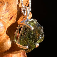 Raw Moldavite Pendant Sterling Silver #8472-Moldavite Life