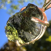 Raw Moldavite Pendant Sterling Silver #8472-Moldavite Life