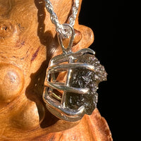 Raw Moldavite Pendant Sterling Silver #8474-Moldavite Life