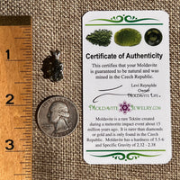 Raw Moldavite Pendant Sterling Silver #8474-Moldavite Life