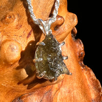 Raw Moldavite Pendant Sterling Silver #8474-Moldavite Life