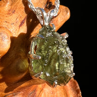 Raw Moldavite Pendant Sterling Silver #8475-Moldavite Life