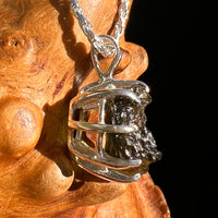 Raw Moldavite Pendant Sterling Silver #8476-Moldavite Life