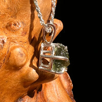Raw Moldavite Pendant Sterling Silver #8622-Moldavite Life
