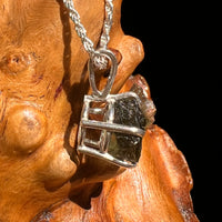 Raw Moldavite Pendant Sterling Silver #8624-Moldavite Life