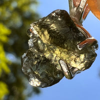 Raw Moldavite Pendant Sterling Silver #8625-Moldavite Life