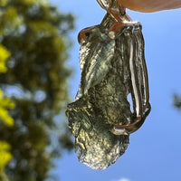 Raw Moldavite Pendant Sterling Silver #8626-Moldavite Life