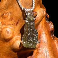 Raw Moldavite Pendant Sterling Silver #8627-Moldavite Life