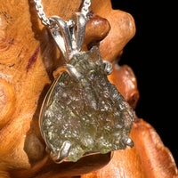 Raw Moldavite Pendant Sterling Silver #8628-Moldavite Life
