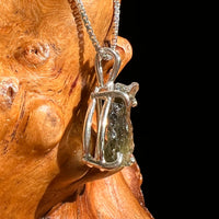 Raw Moldavite Pendant Sterling Silver #8628-Moldavite Life