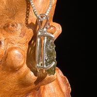 Raw Moldavite Pendant Sterling Silver #8631-Moldavite Life