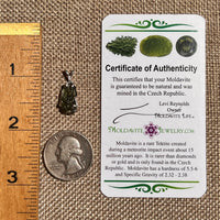 Raw Moldavite Pendant Sterling Silver #8631-Moldavite Life