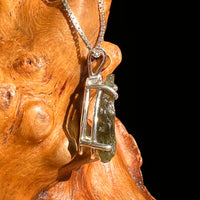 Raw Moldavite Pendant Sterling Silver #8632-Moldavite Life