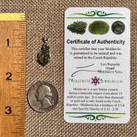 Raw Moldavite Pendant Sterling Silver #8632-Moldavite Life
