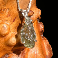 Raw Moldavite Pendant Sterling Silver #8632-Moldavite Life