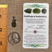 Raw Moldavite Pendant Sterling Silver #8633-Moldavite Life