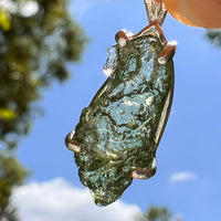 Raw Moldavite Pendant Sterling Silver #8635-Moldavite Life