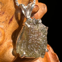 Raw Moldavite Pendant Sterling Silver #8636-Moldavite Life