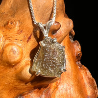 Raw Moldavite Pendant Sterling Silver #8636-Moldavite Life