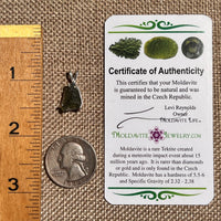 Raw Moldavite Pendant Sterling Silver #8637-Moldavite Life