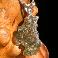 Raw Moldavite Pendant Sterling Silver #8638-Moldavite Life