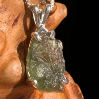 Raw Moldavite Pendant Sterling Silver #8639-Moldavite Life