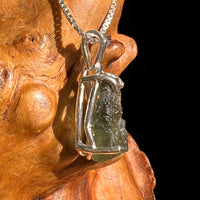 Raw Moldavite Pendant Sterling Silver #8639-Moldavite Life