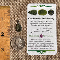 Raw Moldavite Pendant Sterling Silver #8639-Moldavite Life
