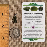 Raw Moldavite Pendant Sterling Silver #8641-Moldavite Life